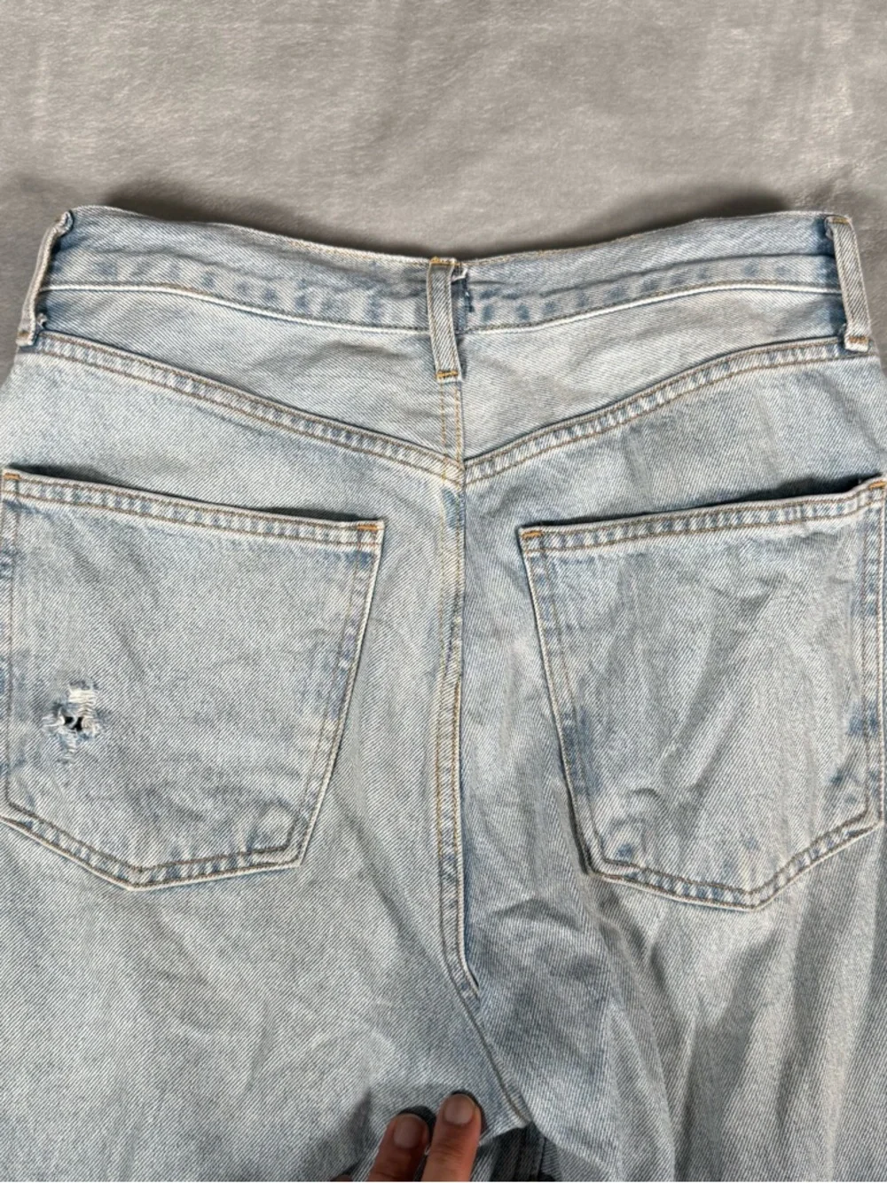Agolde 90s Jeans Womens 28x28 (Estimated) Straight Fit High Rise Distressed - Picture 8 of 16